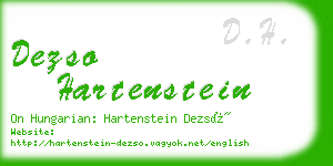 dezso hartenstein business card